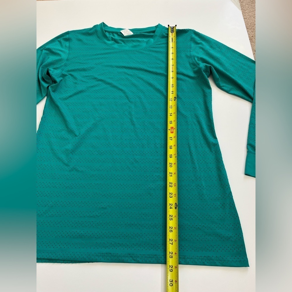 Zyia Active Chill Perforated Long Sleeve Top Size XXL Green - Picture 7 of 7